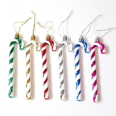 Christmas Tree Decoration Plastic Cane 6 Pieces