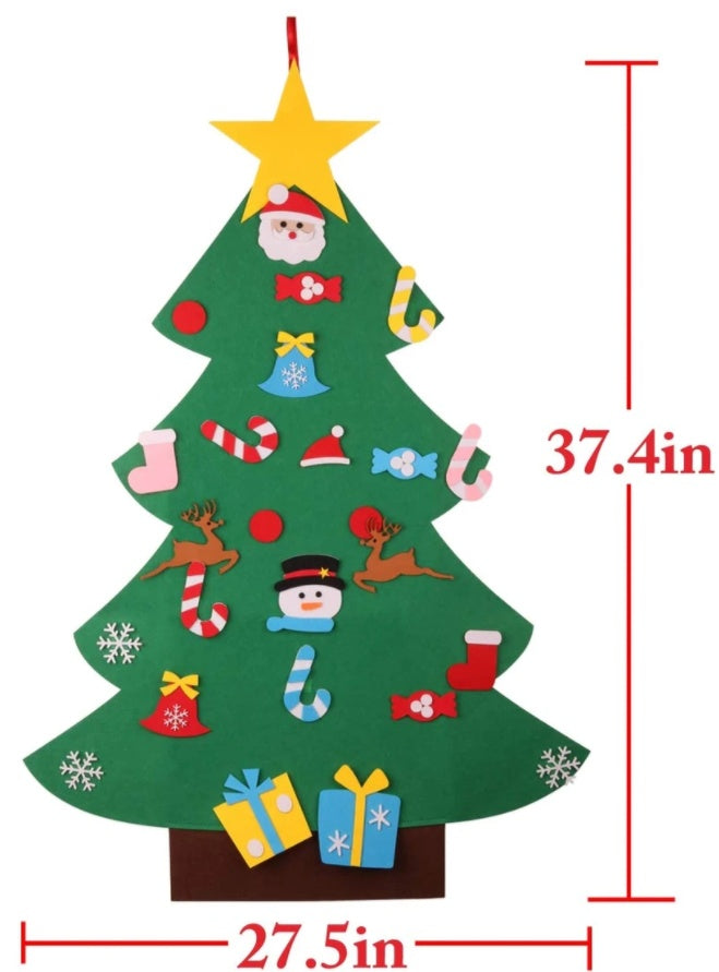 Felt Christmas Tree Ornaments 26 Pieces Light Up Fairy Lights