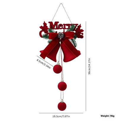 Decorative Christmas ornament with red bow and balls, featuring dimensions and weight on a white background.