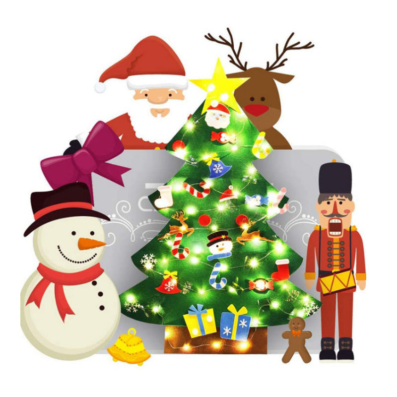 Felt Christmas Tree Ornaments 26 Pieces Light Up Fairy Lights