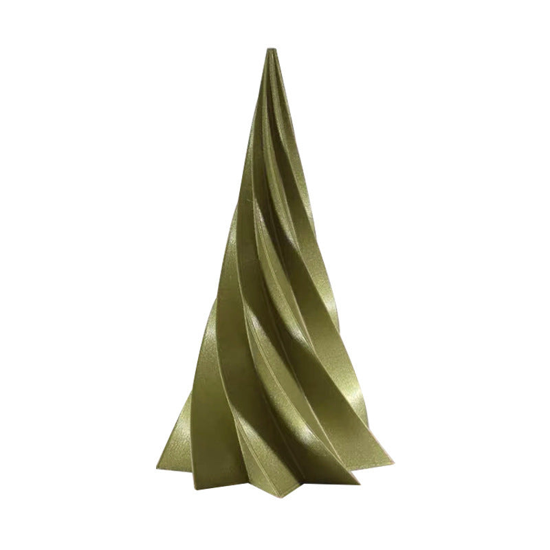 Luxury Christmas Spiral Christmas Tree Aromatherapy Candle Silicone Mold Cone Christmas Tree Epoxy Plaster