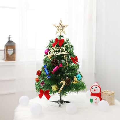 30  Long Tabletop Artificial Small Mini Christmas Tree W LED Lights Ornament