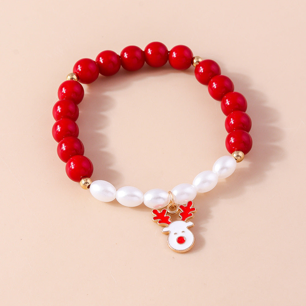 Christmas Beaded Bracelets Christmas Tree Elk Ornament Kids Adults