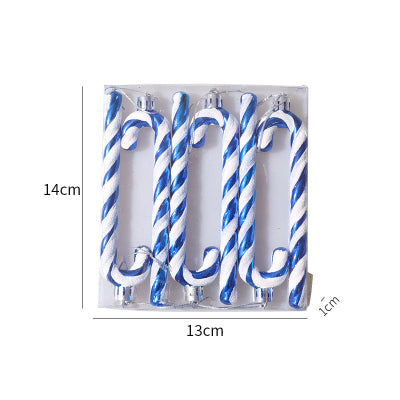 Christmas Tree Decoration Plastic Cane 6 Pieces