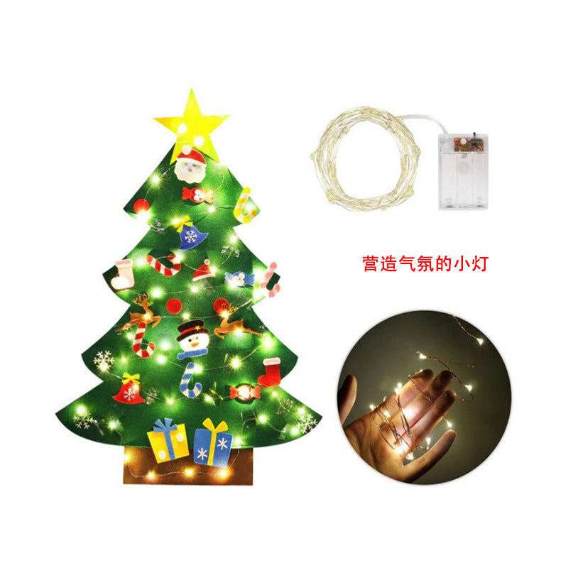 Felt Christmas Tree Ornaments 26 Pieces Light Up Fairy Lights