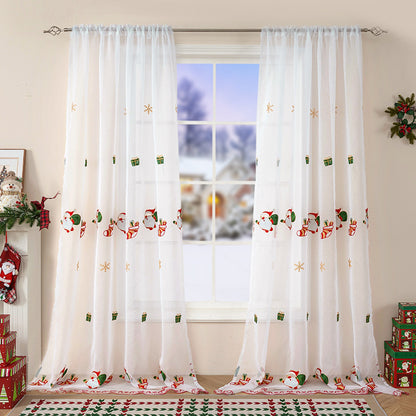 New American Christmas Curtain Christmas Tree Embroidery