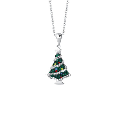 Christmas Tree Female Necklace Gold Plated
