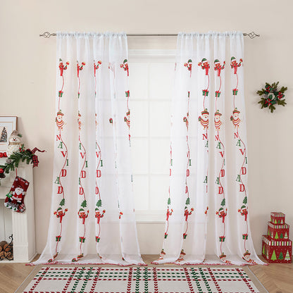 New American Christmas Curtain Christmas Tree Embroidery