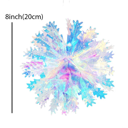 Iridescent Shiny Rainbow Honeycomb Snowflake