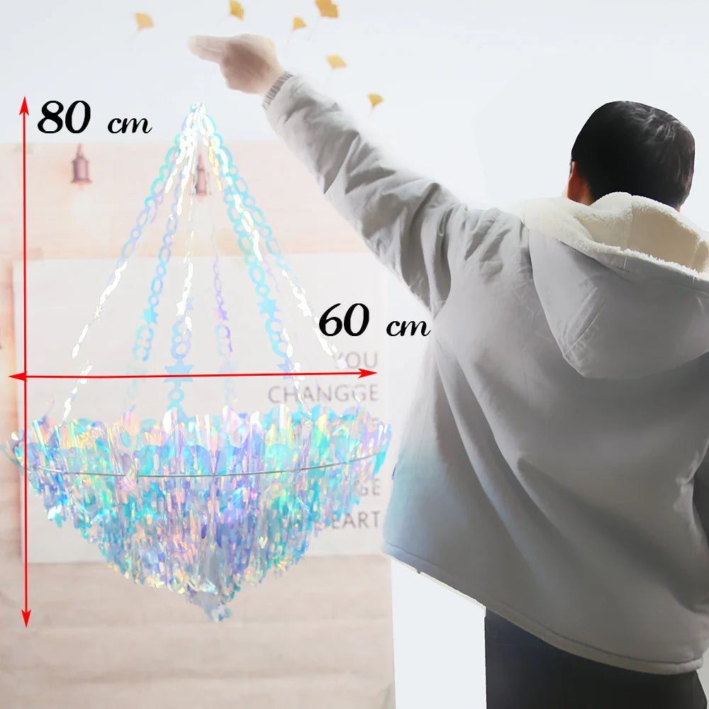 Iridescent Shiny Rainbow Honeycomb Snowflake