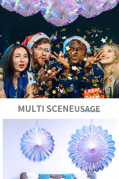 Iridescent Shiny Rainbow Honeycomb Snowflake