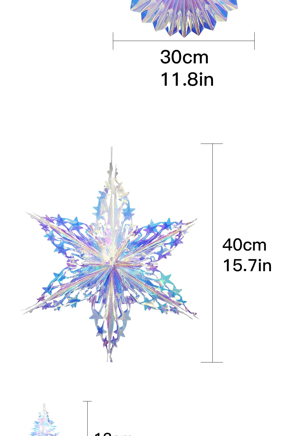 Iridescent Shiny Rainbow Honeycomb Snowflake