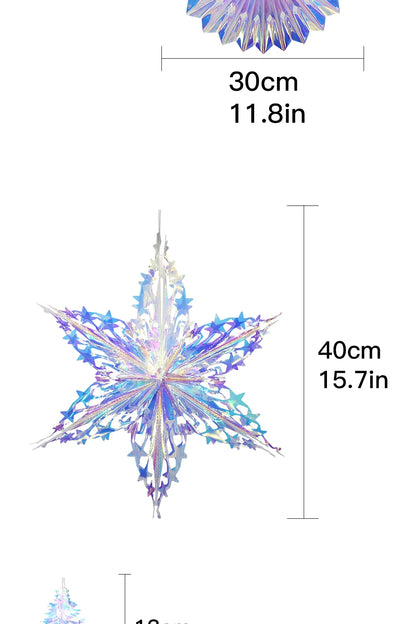 Iridescent Shiny Rainbow Honeycomb Snowflake