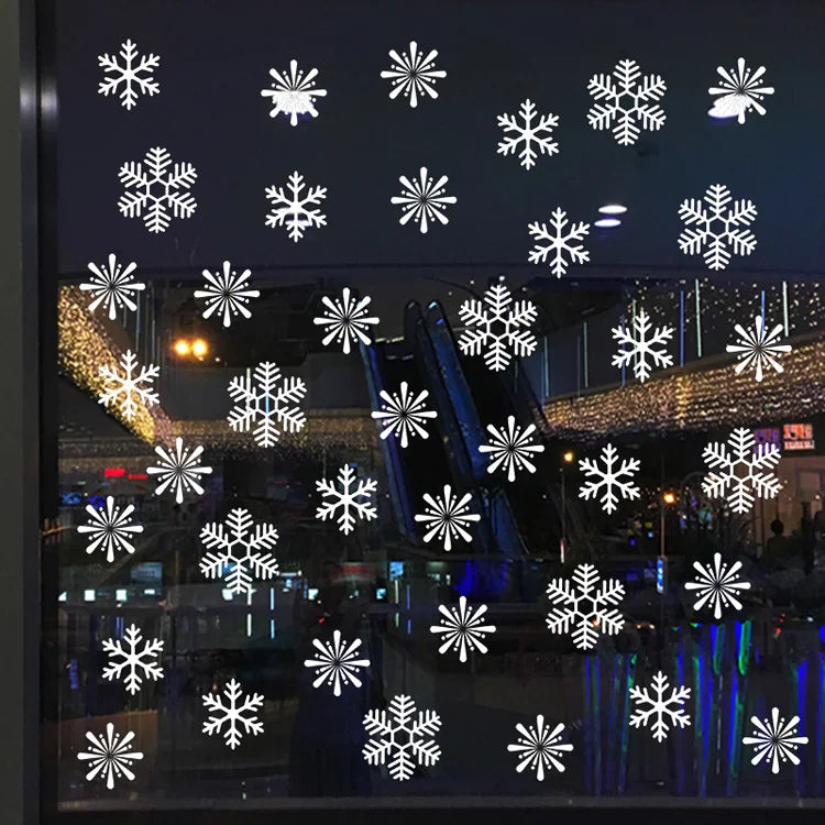 38 Pcs/Lot Snowflake Electrostatic Wall Stickers