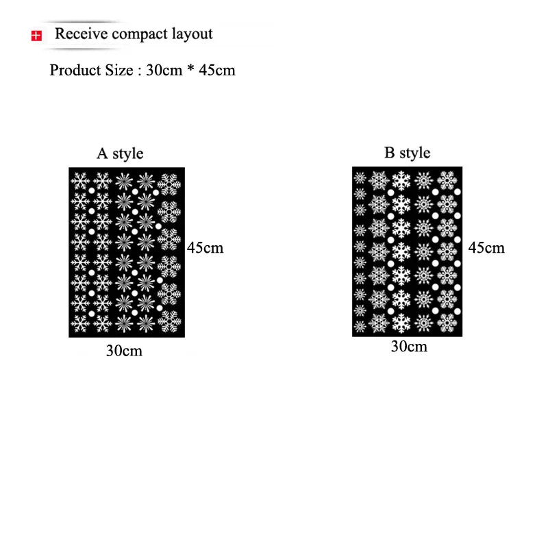 38 Pcs/Lot Snowflake Electrostatic Wall Stickers