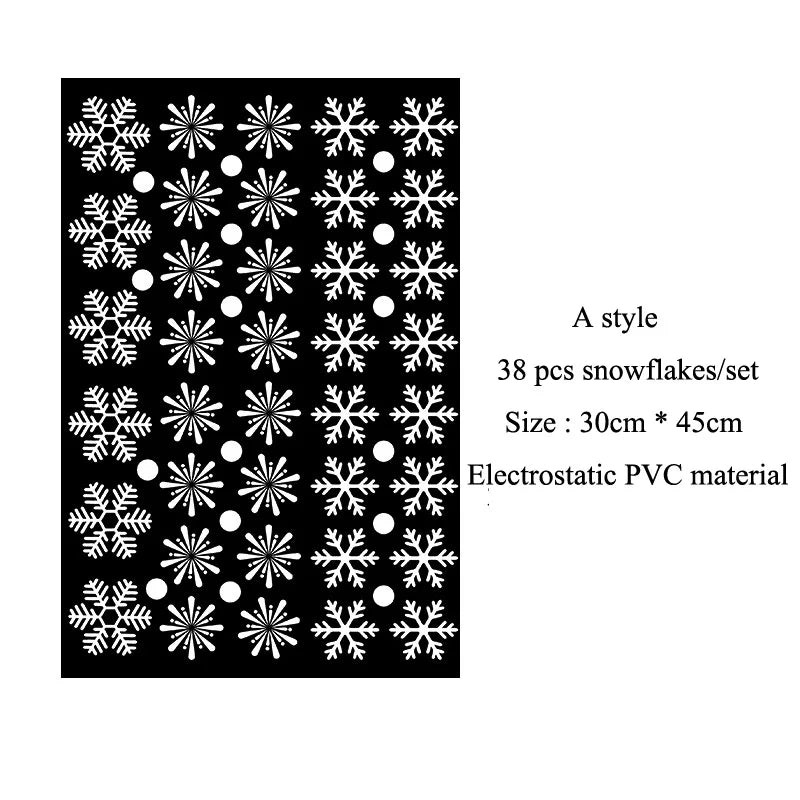 38 Pcs/Lot Snowflake Electrostatic Wall Stickers
