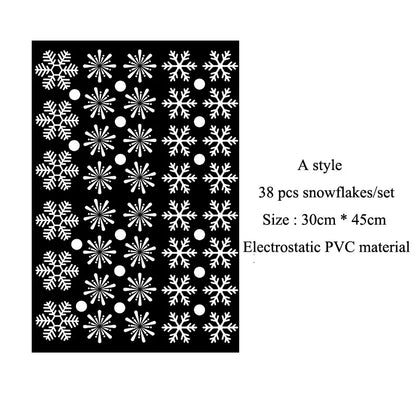 38 Pcs/Lot Snowflake Electrostatic Wall Stickers