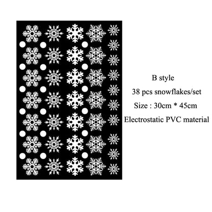 38 Pcs/Lot Snowflake Electrostatic Wall Stickers