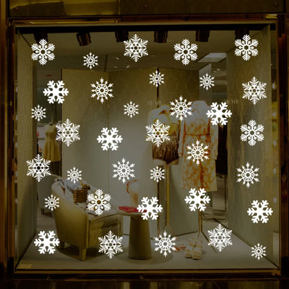 38 Pcs/Lot Snowflake Electrostatic Wall Stickers