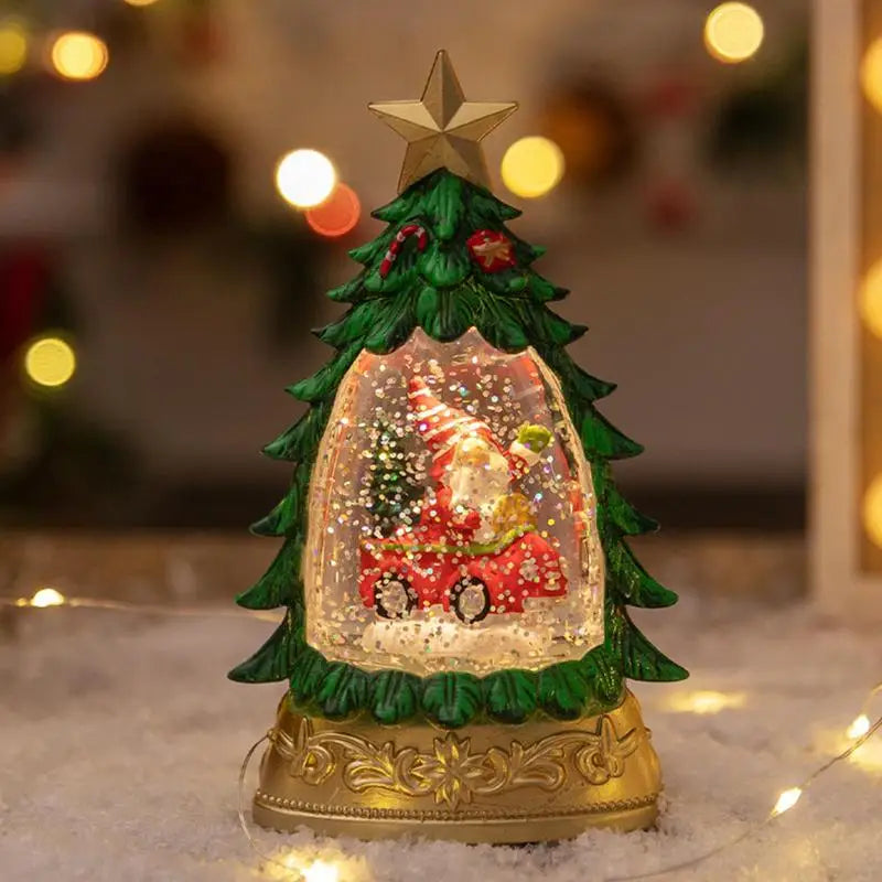 Tree Shape Snow Globe Water Lantern Christmas Snow
