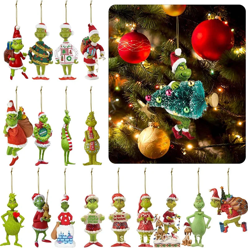 2D Acrylic Paper Christmas Tree Green Monsters