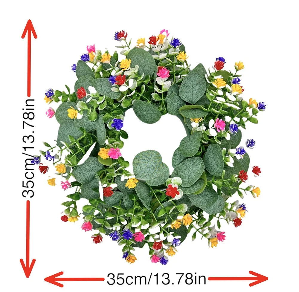 45cm Artificial Green Olive Wreath Greenery Wreath