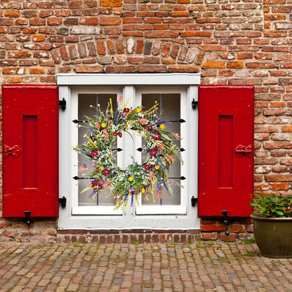 Spring Artificial Flower Wreath Wildflower Floral