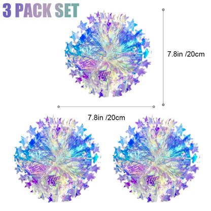 Iridescent Shiny Rainbow Honeycomb Snowflake