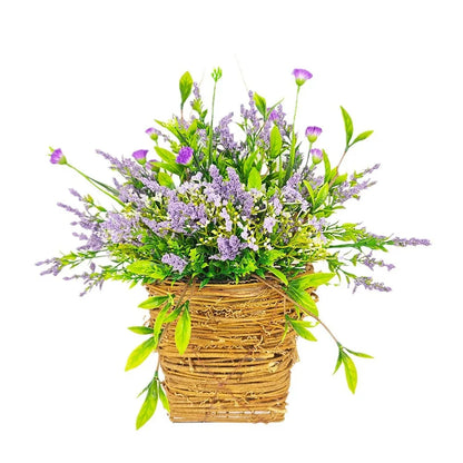 Artificial Flower Wreath Spring Summer Wildflowers Door