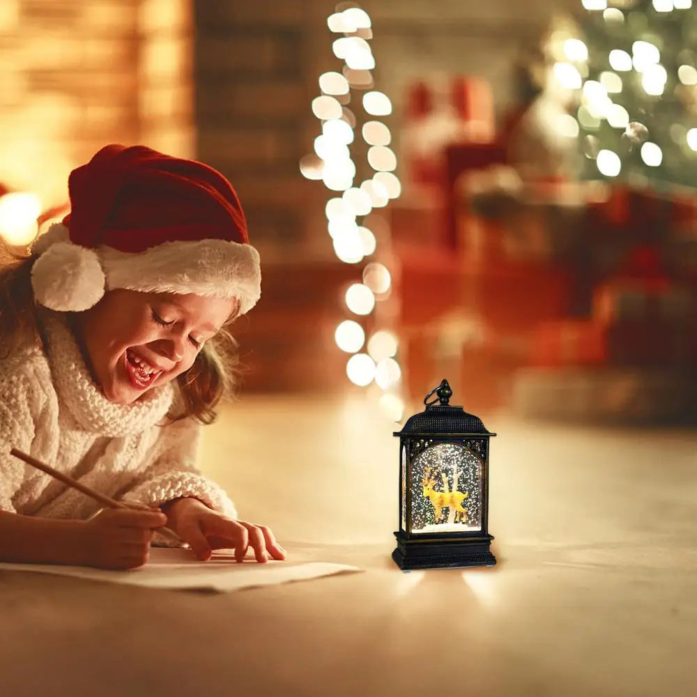 Christmas Snow Globe Lantern Christmas Scene