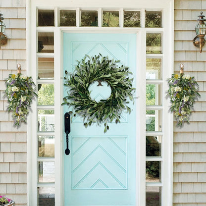 45cm Artificial Green Olive Wreath Greenery Wreath