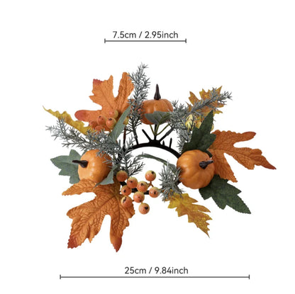 Artificial Maple Leaf Wreath Berry Pumpkin Wreath
