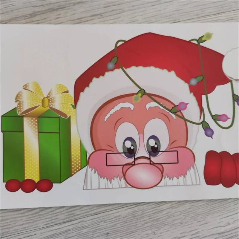 Christmas Window Glass Decal Santa Claus Snowflake