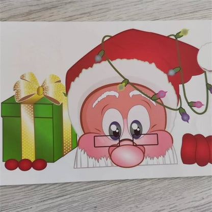 Christmas Window Glass Decal Santa Claus Snowflake