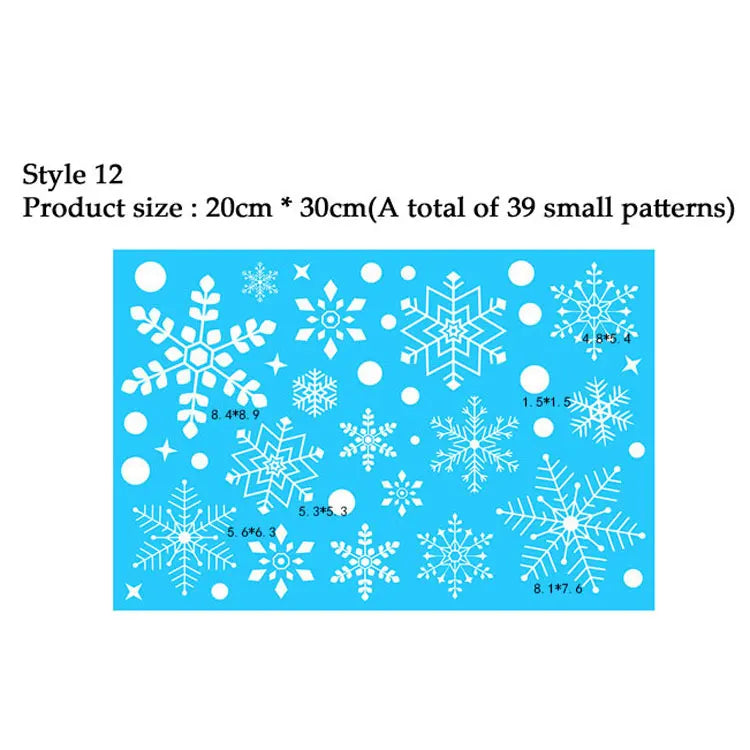 38 Pcs/Lot Snowflake Electrostatic Wall Stickers