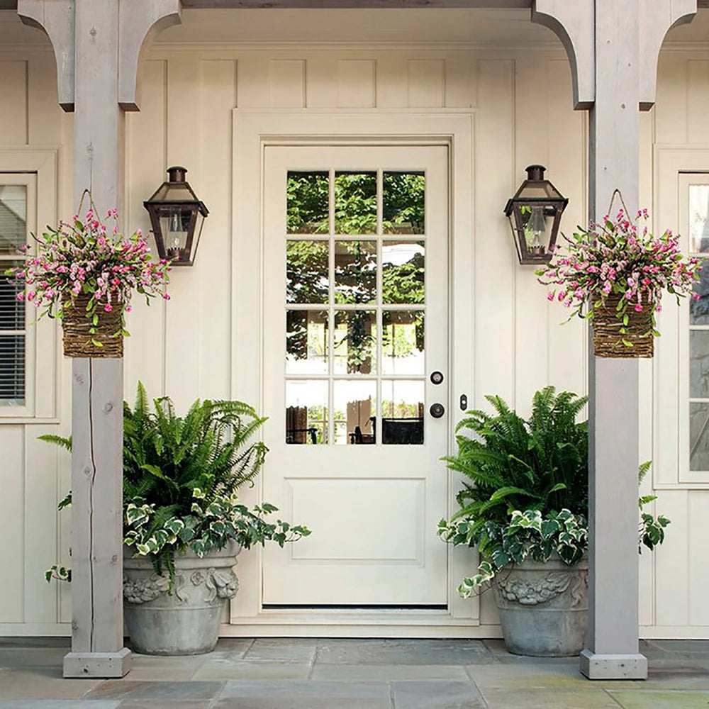 Artificial Flower Wreath Spring Summer Wildflowers Door