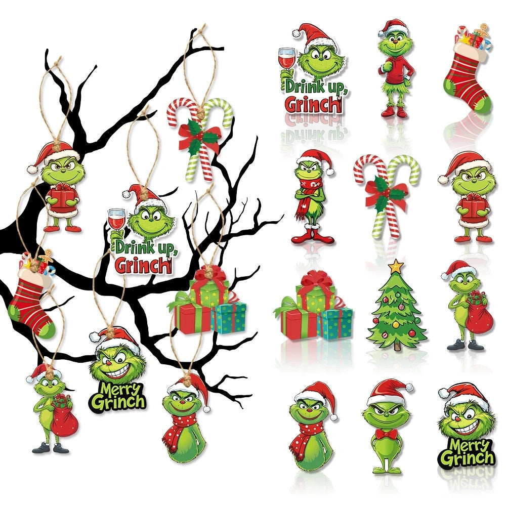 2D Acrylic Paper Christmas Tree Green Monsters