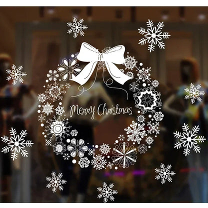 Christmas Santa Claus Snowflake Glass Windows