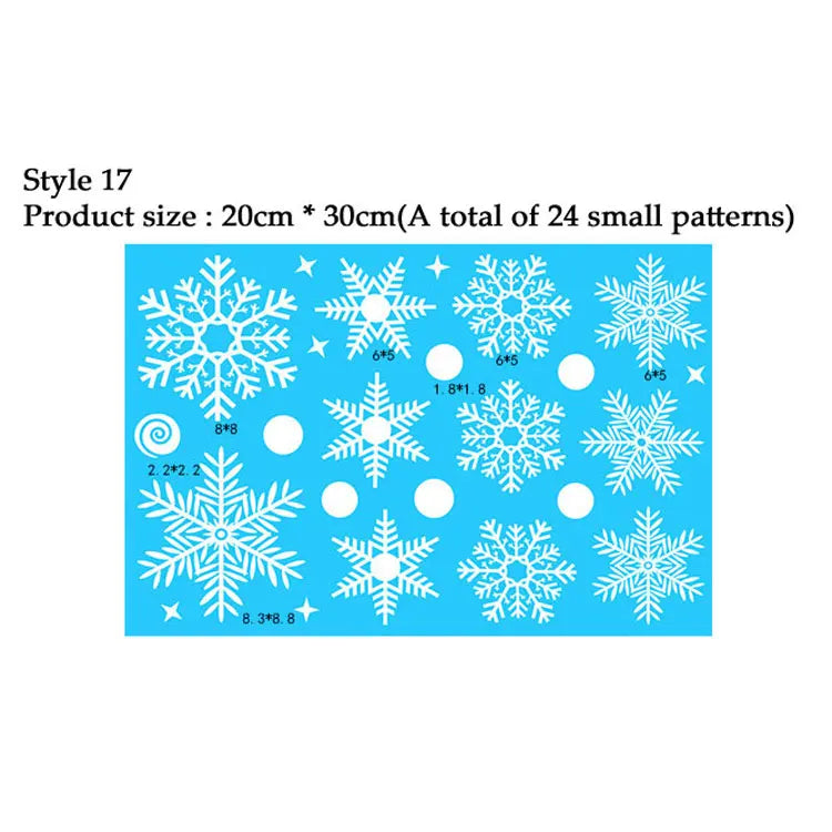 38 Pcs/Lot Snowflake Electrostatic Wall Stickers