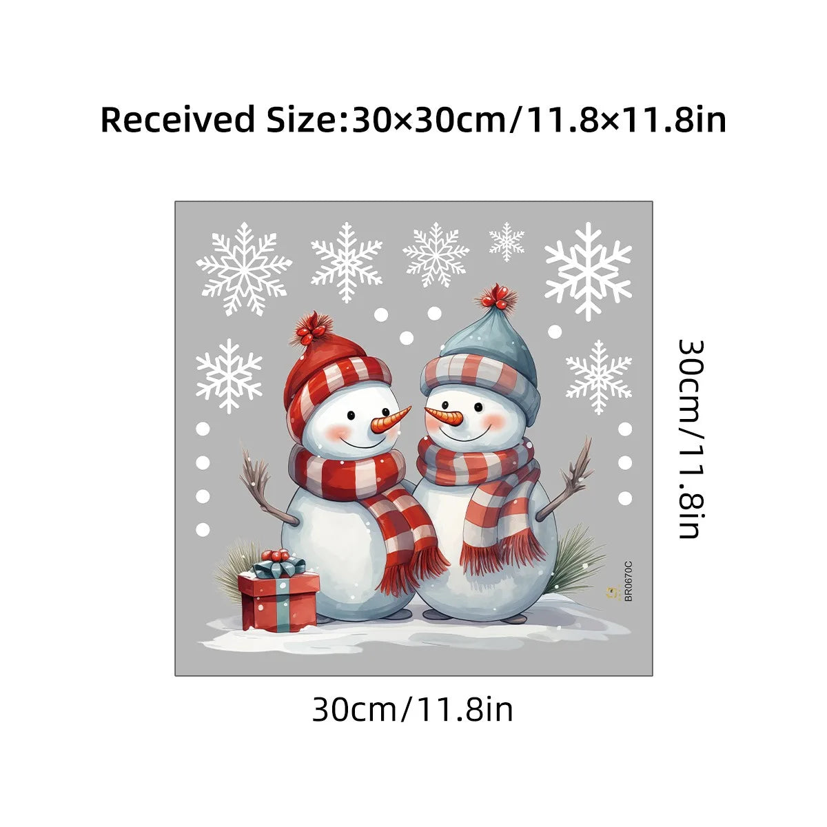 Christmas Snowman Window Sticker Xmas Cartoon