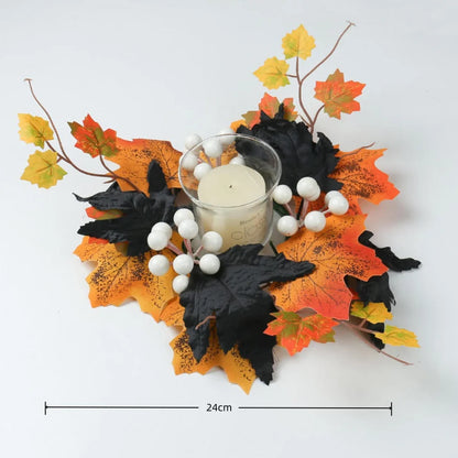 Artificial Maple Leaf Wreath Berry Pumpkin Wreath