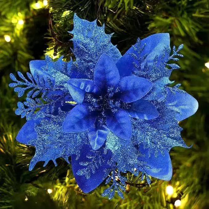 1~20Pcs Glitter Artifical Christmas Flowers Mreey