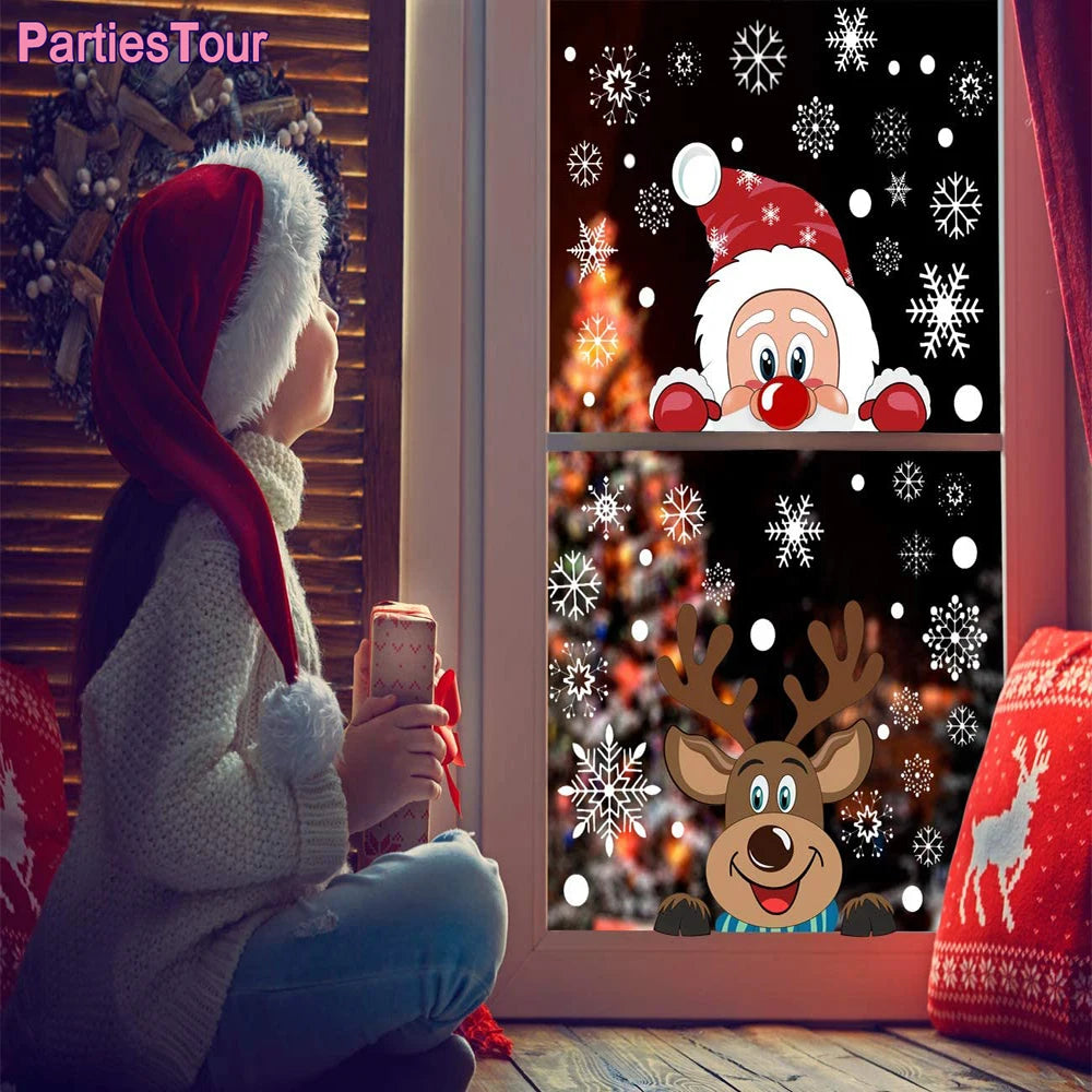 Christmas Santa Claus Window Clings Stickers Xmas