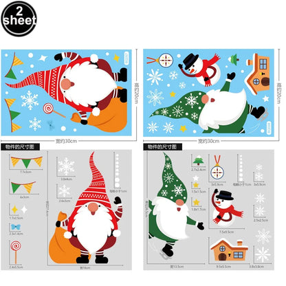 Christmas Santa Claus Window Clings Stickers Xmas