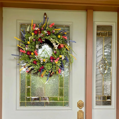 Spring Artificial Flower Wreath Wildflower Floral