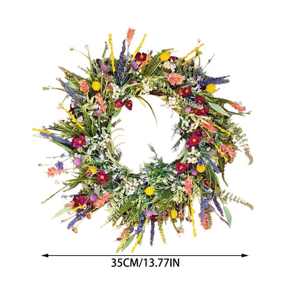 Spring Artificial Flower Wreath Wildflower Floral