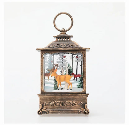 Lighted Christmas Snow Globe Lantern Battery