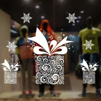 Christmas Santa Claus Snowflake Glass Windows