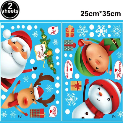 Christmas Santa Claus Window Clings Stickers Xmas