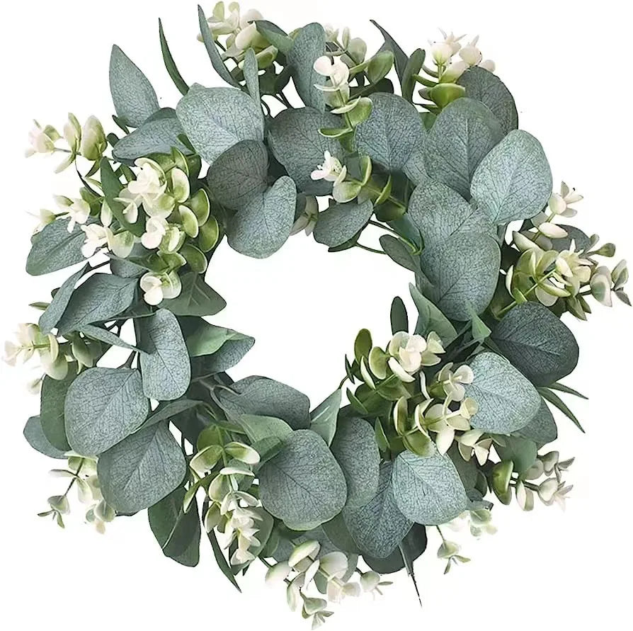 45cm Artificial Green Olive Wreath Greenery Wreath